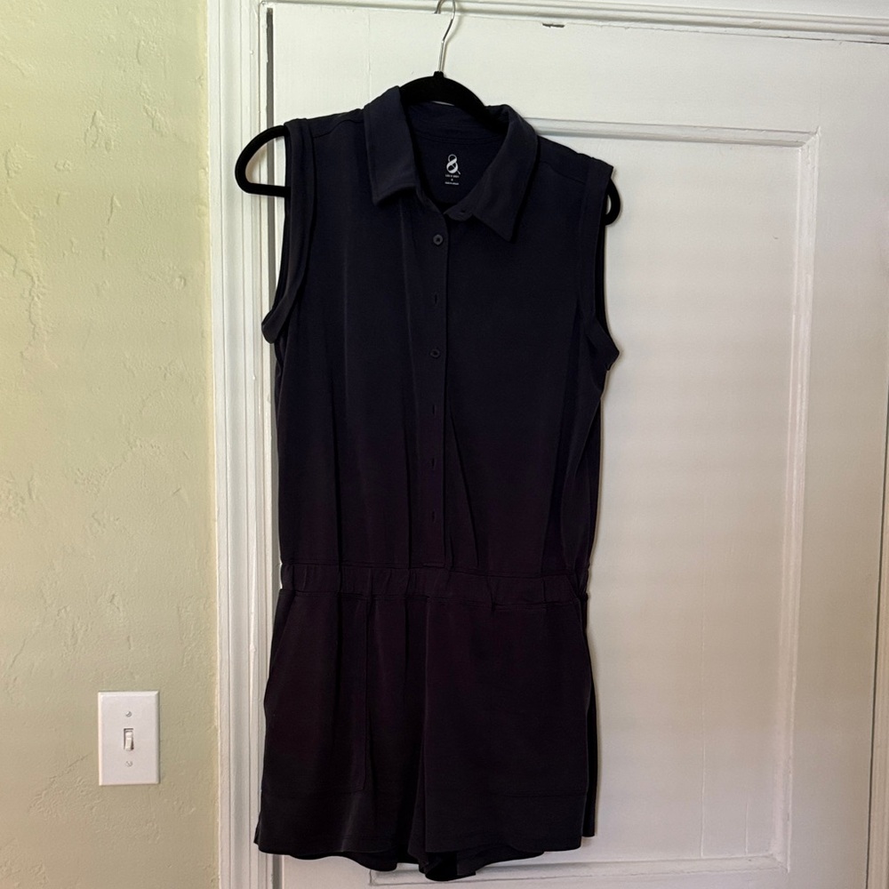 Lou & Grey Dark Blue Button-Up Romper